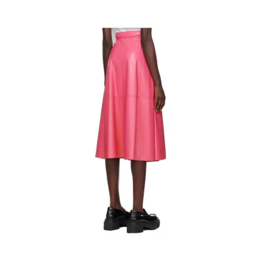 Faux-Leather A-Line Midi Skirt
