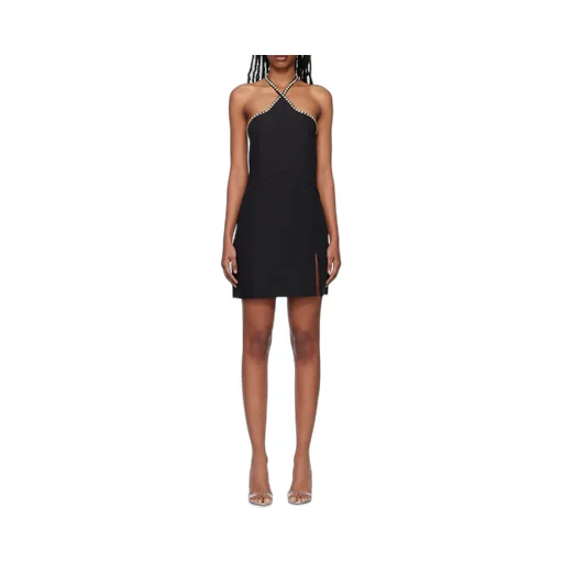 Crystal-Embellished Halterneck Minidress