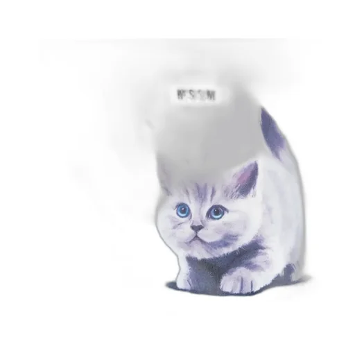 Kitten Print Round-Neck Sweater