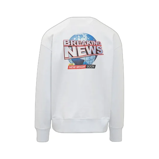 Live News Printed Crewneck Sweatshirt