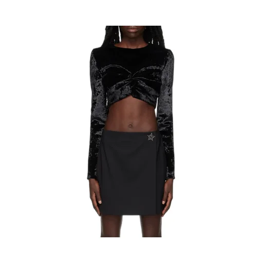 Logo Twist Pleated T-Shirt