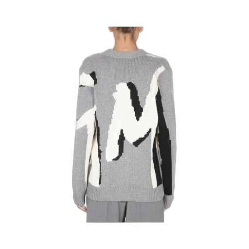 Logo Intarsia V-Neck Cardigan
