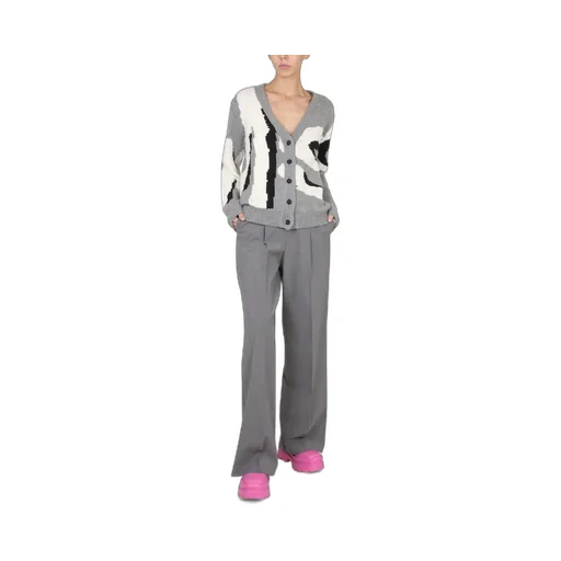 Logo Intarsia V-Neck Cardigan