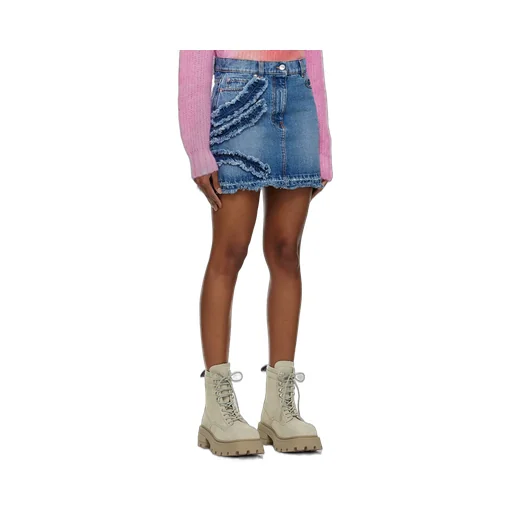 Gathered-Detail Denim Skirt