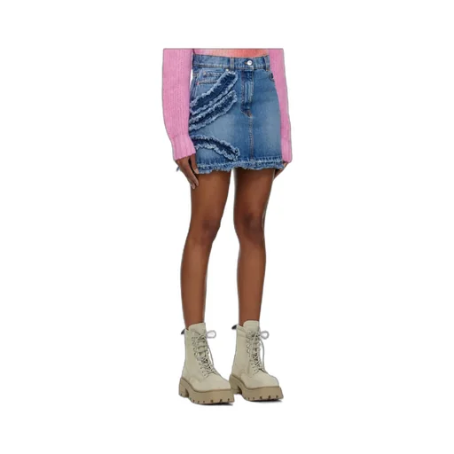 Gathered-Detail Denim Skirt