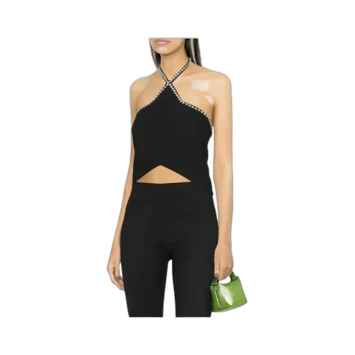 Crystal-Embellished Halterneck Top