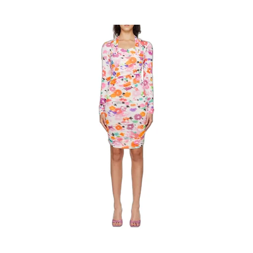 Abstract Floral-Print Midi Dress