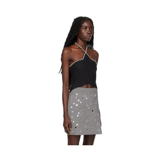 Crystal-Embellished Halterneck Top
