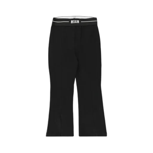 Logo Waist Flared Jersey Trousers