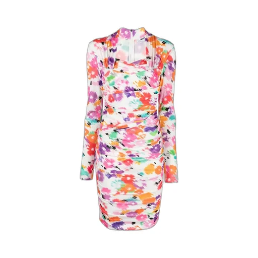 Abstract Floral-Print Midi Dress