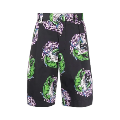 Graphic Printed Knee-Length Shorts