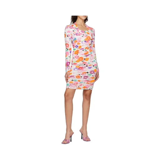 Abstract Floral-Print Midi Dress