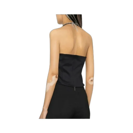 Crystal-Embellished Halterneck Top
