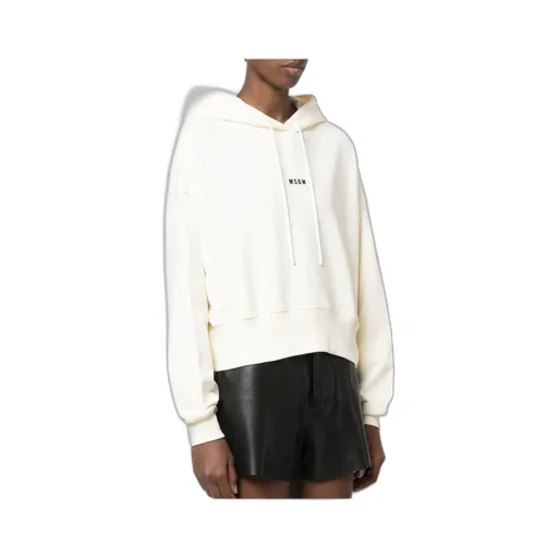 Cropped Logo-Print Hoodie