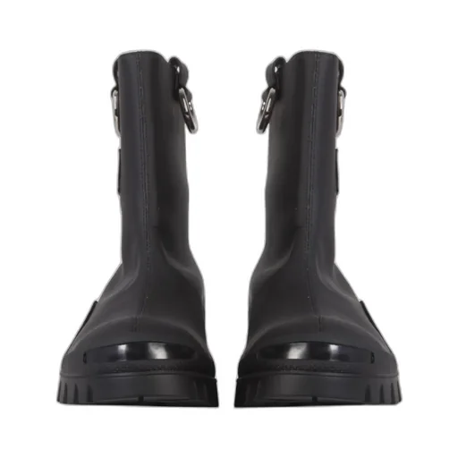 Logo Embossed Slip-On Ankle Boots