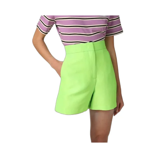 High-Waisted Thigh-Length Shorts
