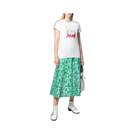 Cat Printed Logo Short-Sleeved T-Shirt