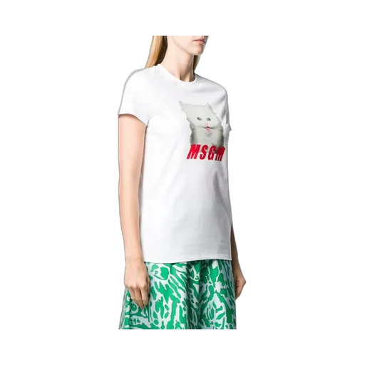 Cat Printed Logo Short-Sleeved T-Shirt