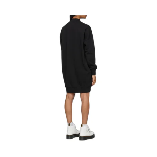 Logo Printed Mock-Neck Sweatshirt Dress