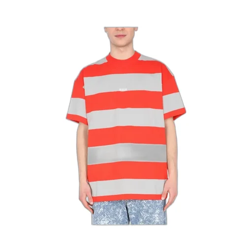 Embroidered Logo Striped T-Shirt