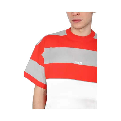 Embroidered Logo Striped T-Shirt