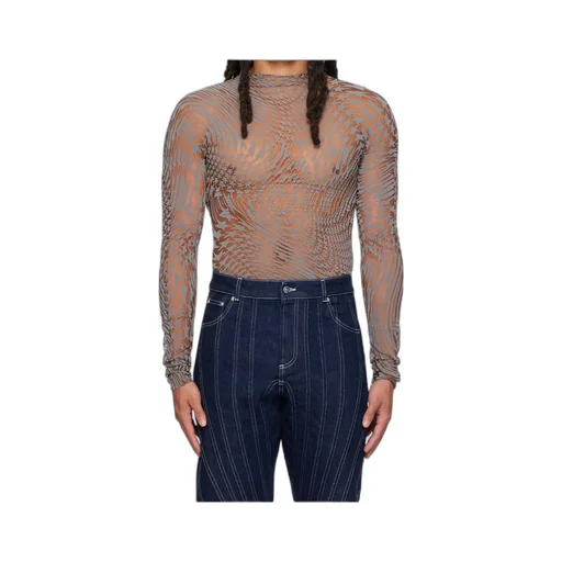 Star Mesh Long-Sleeve Top
