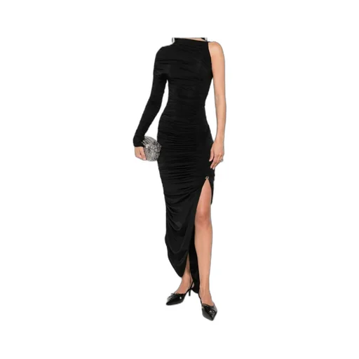 One-Sleeve Draped Dress