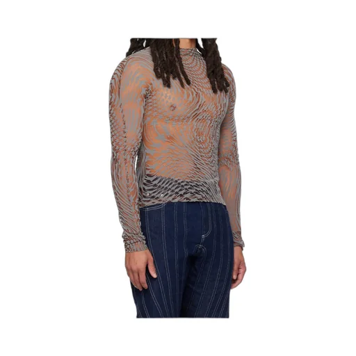 Star Mesh Long-Sleeve Top