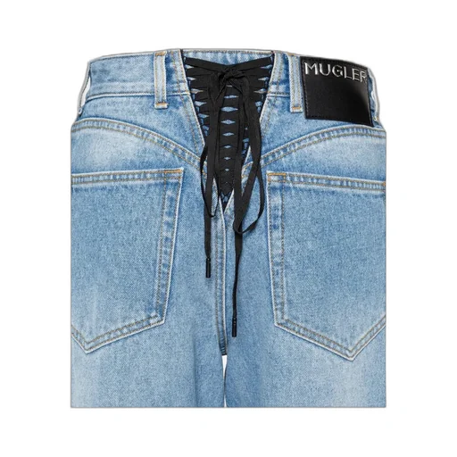 Belted Detail Denim Trousers