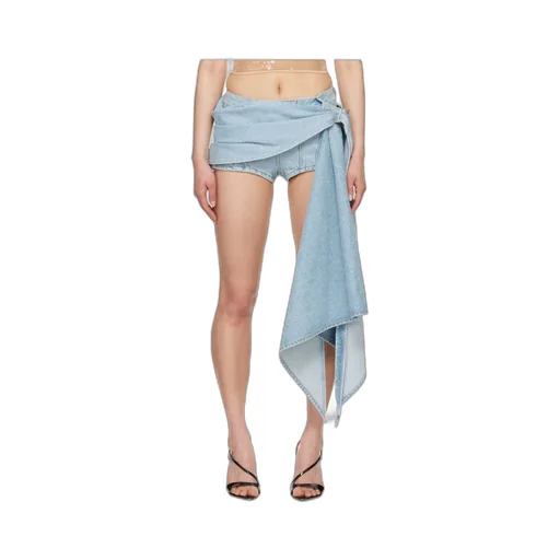 Pendulous Detail Jeans Shorts
