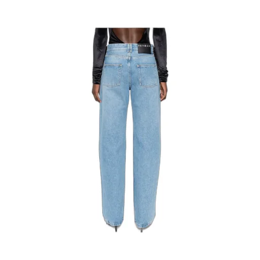 Lace-Up Detail Cotton Jeans