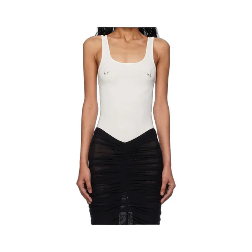 Scoop-Neck Embellished Bodysuit