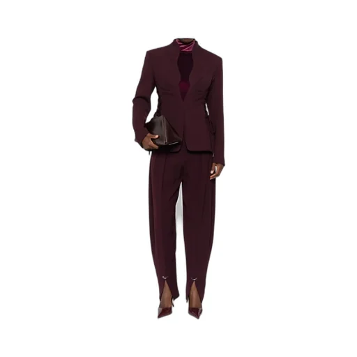 Pleated Split-Hem Trousers