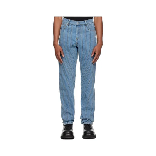 Embossed Patch Denim Jeans