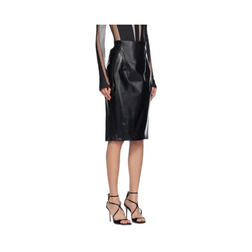 Faux-Leather Mini Skirt