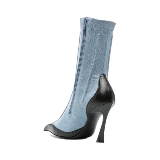 95Mm Denim Boots