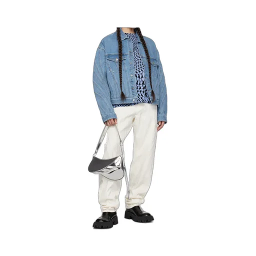 Embossed Patch Denim Jeans