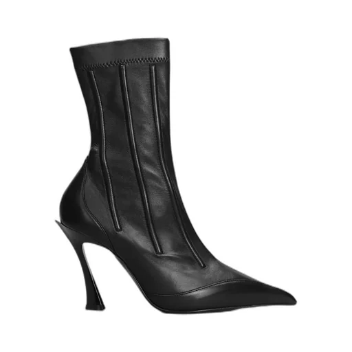 Seam Detailed Pointed Toe Ankle Boots