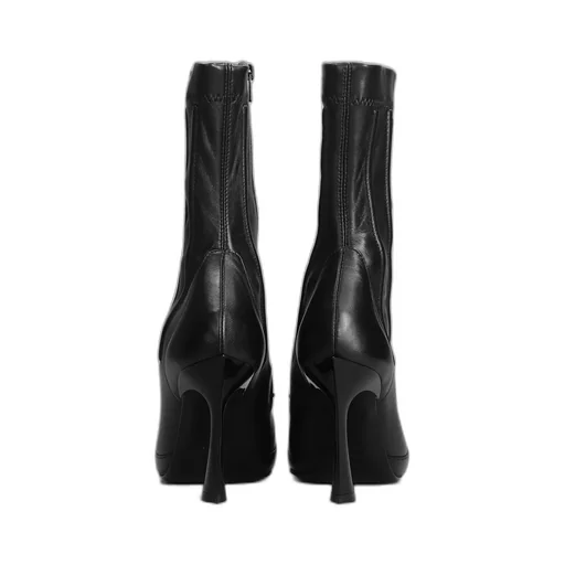Seam Detailed Pointed Toe Ankle Boots