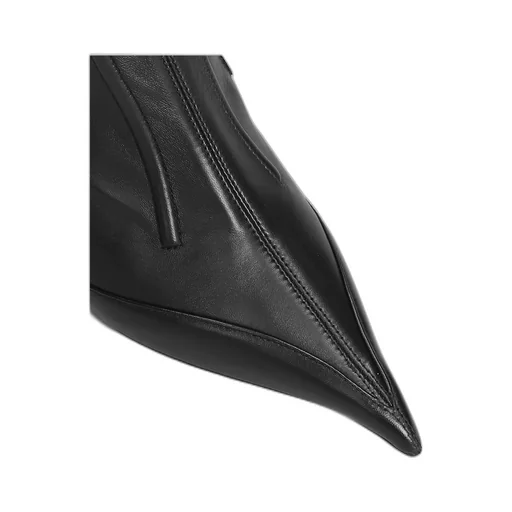 Seam Detailed Pointed Toe Ankle Boots