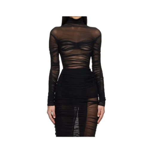 Mesh Ruched Top