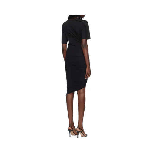 Ruched Cotton Asymmetric Dress