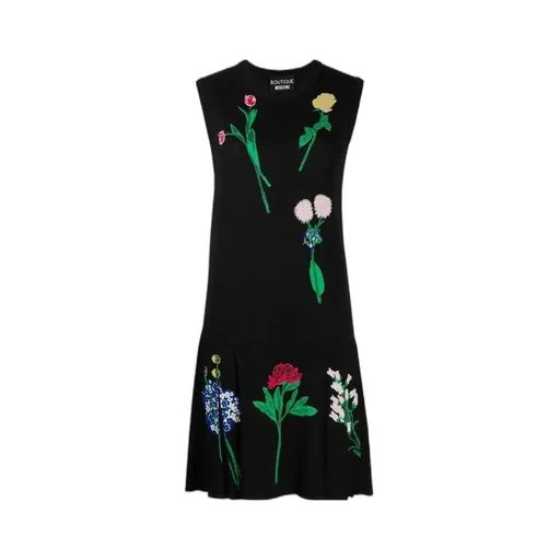 Inlaid Knitted Floral Dress