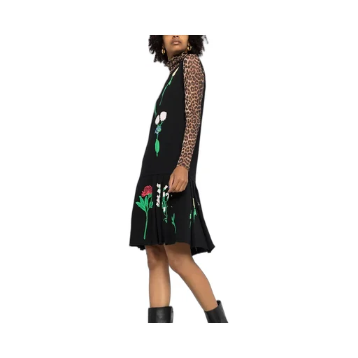 Inlaid Knitted Floral Dress