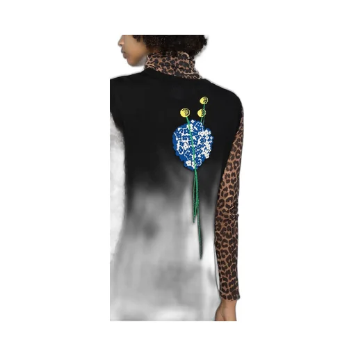 Inlaid Knitted Floral Dress