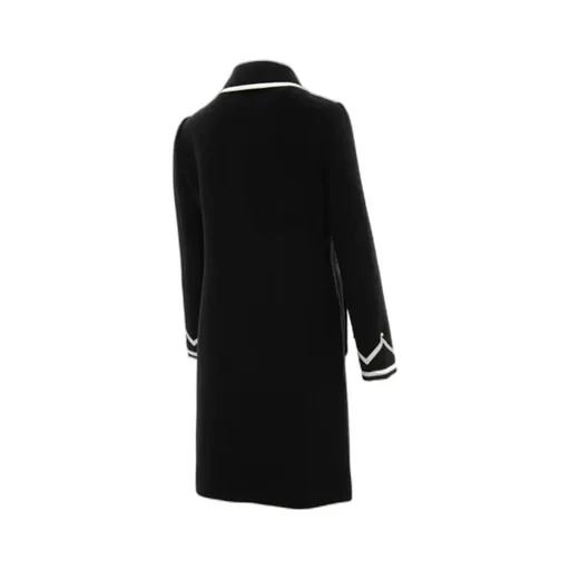Contrast Color Trimmed Lapel Coat