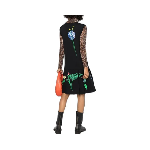 Inlaid Knitted Floral Dress