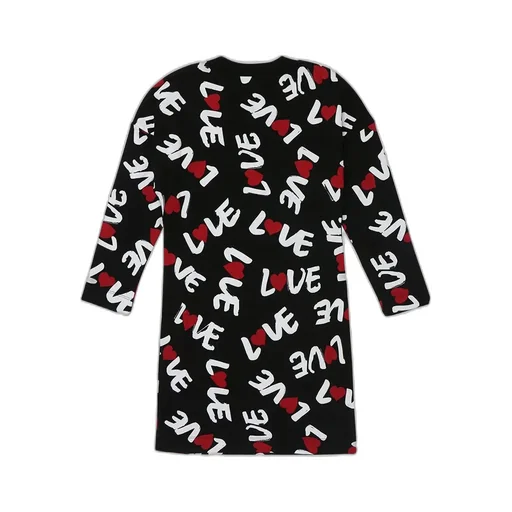 Long-Sleeved Slogan Short Dress