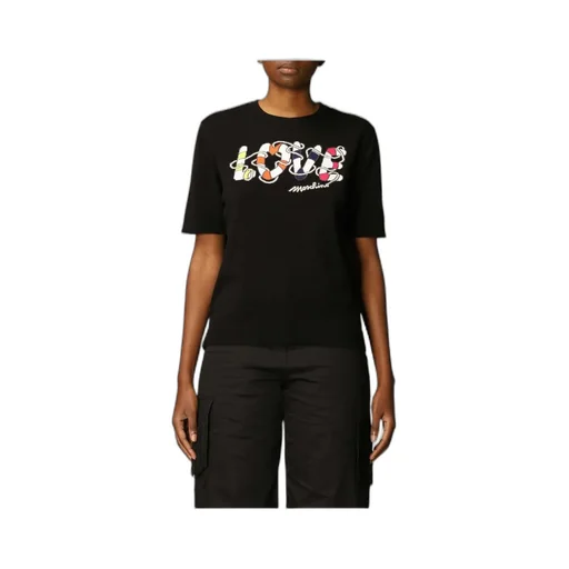 Printed Knitted Short-Sleeved Pullover