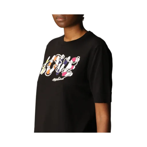 Printed Knitted Short-Sleeved Pullover